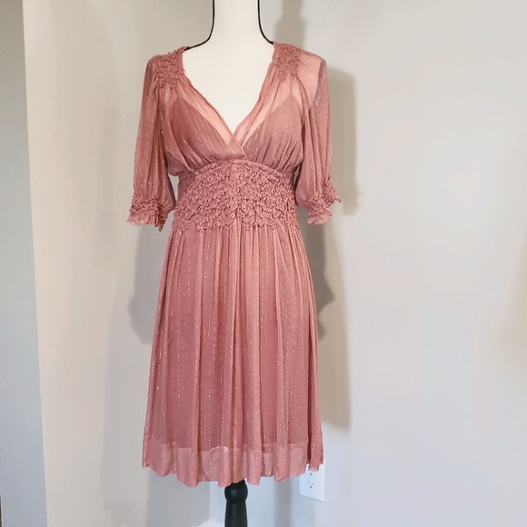 BCBGMaxAzria Dresses & Skirts - BCBGMaxAria BoHo dress 100% silk